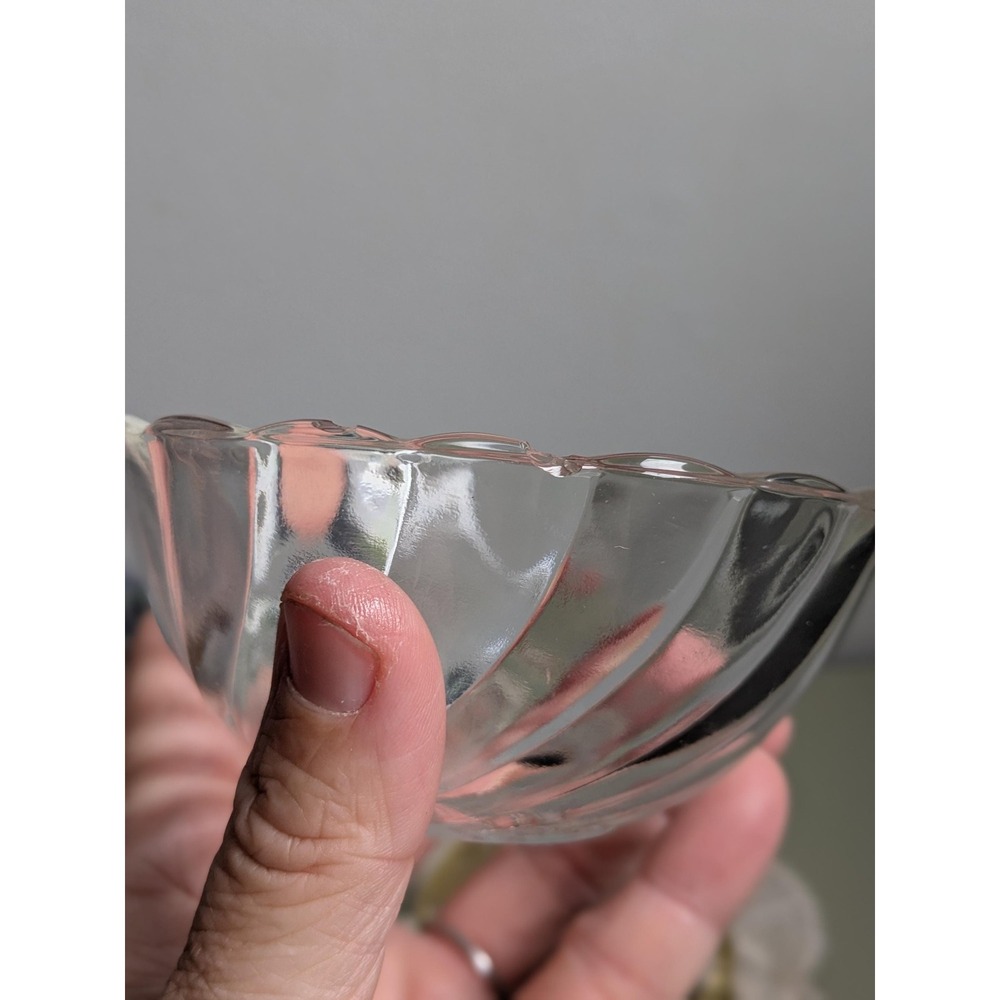 Vintage Crystal Bowl with‎ Brass Grape Stand, Made in India, Hollywood Regency - Picture 4 of 9